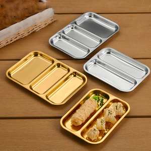 Plateau de service en acier inoxydable avec compartiments pour snacks, sushi et barbecue, pour usage domestique et professionnel, plaque de cuisson en métal - Product Image 4