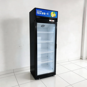 Congelador vertical comercial con vitrina para bebidas, ampliamente utilizado como enfriador y refrigerador. - Product Image 3
