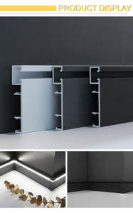 Бесплатный образец, основание из алюминиевого сплава, настенный настил, светодиодный плинтус, Алюминиевая СВЕТОДИОДНАЯ плинтуса, плинтус для освещения, светодиодные напольные светильники - Product Image 5