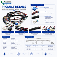 Kabel Mesin Cuci, Kabel Perangkat Khusus, Perakitan Kabel OEM ODM UL VDE Tahan Air, Langsung dari Pabrik