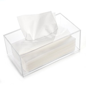 Customized Size Logo Clear Acrylic Container Napkin Dispenser Holder Car Paper Holders Acrylic Tissue Box
