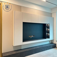 Meuble TV dissimulé de qualité commerciale, meuble TV moderne de luxe sur mesure pour salons, destiné aux agences de design