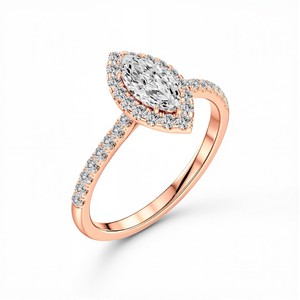 Bague élégante en diamant de laboratoire taille marquise de 0,75 carat pour femme, couleur VVS VS EF, en argent sterling 925, or 10KT 14KT 18KT, cadeau - Product Image 2