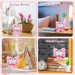 Cadeaux de maman et de papa pour fille, cadeau d'anniversaire pour filles, joli cadeau en crochet rose fait main « <span class=keywords><strong>Je</strong></span> t'aime » pour filles - Product Image 5