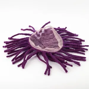 Pleine dentelle <span class=keywords><strong>homme</strong></span> pièce coloré <span class=keywords><strong>violet</strong></span> <span class=keywords><strong>cheveux</strong></span> longs pour <span class=keywords><strong>homme</strong></span> noir dreadlocks <span class=keywords><strong>cheveux</strong></span> - Product Image 3