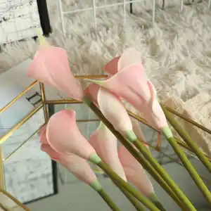 เดี่ยวดอกไม้ประดิษฐ์ PU Calla ลิลลี่ดอกไม้สำหรับงานแต่งงานตกแต่งบ้าน