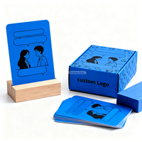 Jeu de cartes personnalisé, cartes de conversation, jeux de cartes, deck de cartes, cadeau adorable, jeux de cartes pour couples avec supports en bois