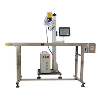 Machine de codage de date de marquage laser volant co2 en ligne à grande vitesse 30w 60w avec support encodeur de tablette et capteur à fibre