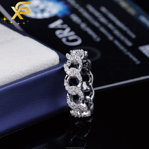Beliebter Einreihiger Moissanit-<span class=keywords><strong>Ring</strong></span> Modeschmuck S925 Silber Hip-Hop-<span class=keywords><strong>Ring</strong></span> für Männer und Frauen VVS Moissanit-Diamant Kubanischer <span class=keywords><strong>Ring</strong></span> - Product Image 3