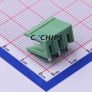 XY2500R-A-5.00-3P Plug-in Terminal Block Bent Lead Through Hole,P=5mm Connector Board-to-Board / Socket - Open 1x3P 5mm Green - Product Image 2