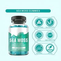 HDK OEM ODM Gummies de mousse de mer, mousse irlandaise, racine de bardane, sureau, végétalien, sans sucre, complément pour l'immunité, la peau, les articulations, l'énergie et anti-âge