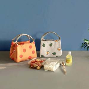 Bolsa Térmica para Alimentos con Estampado de Frutas de Dibujos Animados, de Poliéster Aislante, Impermeable, Ecológica, con Cierre de Cremallera, para Estudiantes, Lonchera Escolar - Product Image 2