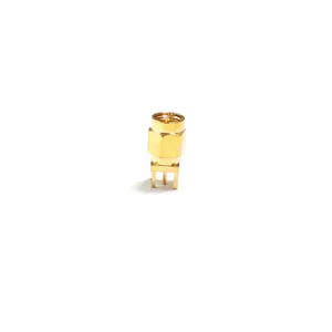 1PC SMA male plug RF Coax Connector through PCB mount Straight Goldplated terminals NEW wholesale