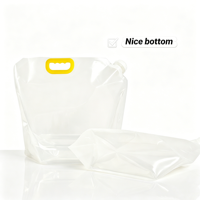 Sac souple transparent personnalisé/OEM de 1 à 10 L avec bec verseur, poignée ergonomique et anti-fuite, disponible en plusieurs tailles pour bière