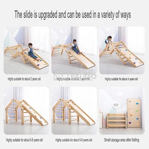Moetry-Marco de escalada Montessori de madera plegable, escalador triangular Pik ler con rampa, cuidado de la Día, juegos de gimnasio en interiores - Product Image 5