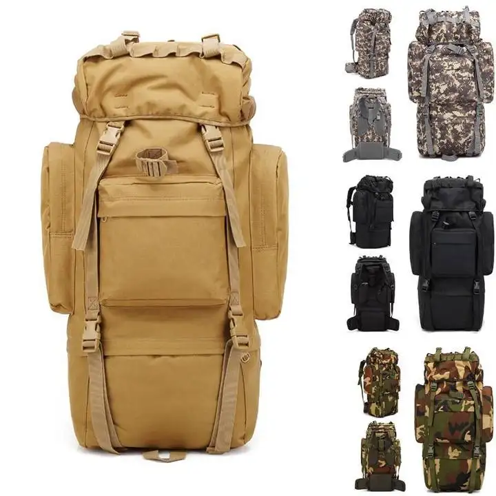 hot sell backpack 65L mountain backpack bags outdoor adventure travelling waterproof tactical hiking backpack