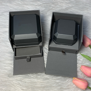 Caja de Regalo de Lujo de Primera Calidad, Octogonal, Gris, con Iluminación LED, Caja para Joyería Forrada en Terciopelo, Exquisita Caja para Pulseras - Product Image 5