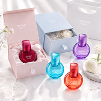 Flacon pulvérisateur de parfum en verre transparent rond et plat de 30 ml, rechargeable, portable, pour voyage, cosmétique