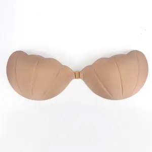 无肩带推高贝壳形状隐形可重复使用的自粘硅胶海绵胸罩为妇女