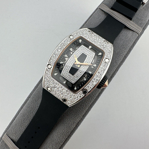 Reloj de Lujo Clásico de Alta Gama con Diamantes, Caja de Acero Inoxidable, Correa de Caucho, Reloj Mecánico de Pulsera para Mujer de Negocios - Product Image 3