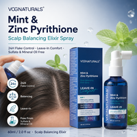 Spray Élixir Équilibrant pour le Cuir Chevelu à la Menthe et au Pyrithione de Zinc, Marque Blanche, Contrôle des Pellicules 24H, Soin Rafraîchissant Sans Rinçage pour le Cuir Chevelu, OEM