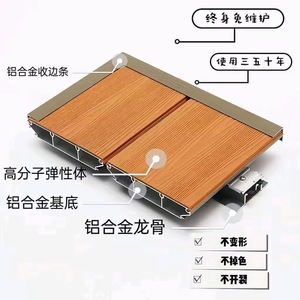 Tarima de Aluminio Compuesto para Interiores y Exteriores, Patrón de Madera, Encaje Rectangular, Doble Bloqueo, Garantía de por Vida, Resistente a Grietas - Product Image 1