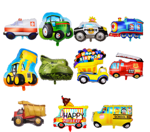 1 ensemble de ballons en aluminium, transport de voitures, <span class=keywords><strong>film</strong></span>, dessin animé, camion de pompier, <span class=keywords><strong>ambulance</strong></span>, tracteur, véhicule d'ingénierie, ballon d'anniversaire - Product Image 2