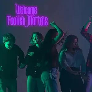 Fascino spettrale di controllo del pulsante di decorazione per la casa di Halloween con indegno al Neon LED alimentato da USB gotico - Product Image 5