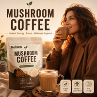 Poudre de café instantané aux champignons Chaga et Crinière de lion – Complément alimentaire doux pour adultes – Énergie et concentration équilibrées toute la journée