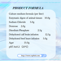 Agar pour Infusion Cérébrale et Cardiaque, utilisé pour la culture des bactéries, en particulier celles exigeantes en termes de nutriments.