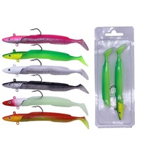 12.5cm 23.5g leurre de pêche souple queue en T avec crochet de gabarit en plomb pour naufrage longue distance pour la pêche à la truite basse en eau douce salée