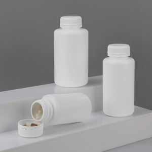 White Plastic Pill Bottle Screw Cap Medicine <b>Container</b> Packaging Bottle for <b>Tablets</b> Capsules - Product Image 1
