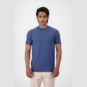 เสื้อยืดคอกลมแขนสั้นสำหรับผู้ชายเสื้อลำลองแบบถักระบายอากาศได้ดี - Product Image 1