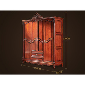 Armadio <span class=keywords><strong>in</strong></span> <span class=keywords><strong>Legno</strong></span> Massello Stile Americano per Camera da Letto Antica - Product Image 4