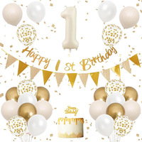Grand ballon en aluminium métallisé doré en forme d'étoile de 32 pouces, ensemble de décoration d'anniversaire avec chiffres, écologique, durable, pour intérieur