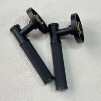 Poignée de porte multifonctionnelle traditionnelle en laiton massif moleté noir mat de haute qualité pour cuisine et salle de bain - Antirouille et écologique