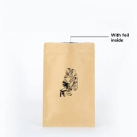 Sachet Doypack Personnalisé en Papier Kraft avec Fermeture Zip Refermable, Doublure en Feuille Biodégradable pour Emballage Alimentaire