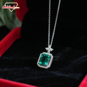 Collar con Colgante de Diamante Corte Esmeralda PT950, Estilo Clásico para Boda o Compromiso, Nueva Llegada de Goldleafgem - Product Image 4