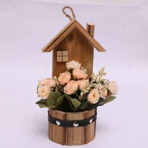 Décor à la maison artificielle <span class=keywords><strong>lilas</strong></span> fleur <span class=keywords><strong>en</strong></span> bois maison <span class=keywords><strong>pot</strong></span> fête vacances décoration faux fleur Bonsaï - Product Image 6