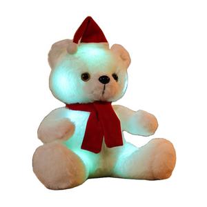 Ours en peluche chantant et lumineux, jouet en peluche super doux, câlin, ruban, écharpe, câlin géant, poupée d'amour, cadeau de noël - Product Image 1