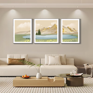 Retrò caldo <span class=keywords><strong>verde</strong></span> <span class=keywords><strong>acqua</strong></span> e montagne verdi smalto murale-cinese Zen soggiorno <span class=keywords><strong>pittura</strong></span> di arte decorativa - Product Image 6