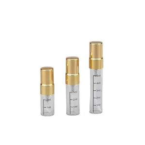 1ml 1.5ml 2ml 3ml ince cam sprey şişe parfüm şişe parfüm örnek Tester flakon kıvrım üst