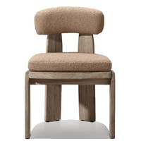 Ensemble de table et chaises de salle à manger d'extérieur en teck minimaliste moderne pour villa et hôtel