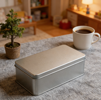 Boîte en fer blanc rectangulaire personnalisée de qualité stable JH pour le stockage de pain, chewing-gum, sandwichs, pâtes, nouilles, chips et autres aliments.