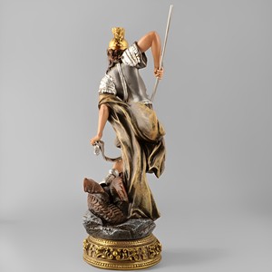 Produits en Stock Catholique Religieux Peint à la Main Artistique Résine Chrétien 11.6 ''H <span class=keywords><strong>St</strong></span> George Slaying Owl Custom Souvenir Statue - Product Image 4