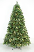 Nouvelle conception, arbre de Noël artificiel de luxe pré-éclairé de haute qualité, style aiguilles de pin en cachemire, avec lumières LED