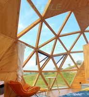 Dôme en verre de haute qualité avec panneaux en aluminium spatial et salle de bain – Cabane de camping de luxe – Dôme géodésique