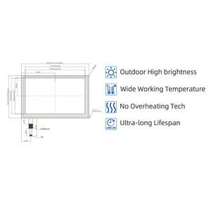 Pantalla LCD TFT LVDS IPS de 8 Pulgadas, 800x480, Alto Brillo (900nits), Amplio Rango de Temperatura - Product Image 2