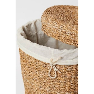 Panier en jonc de mer tressé à la main de style rustique avec poignées pour le rangement dans le salon, vente en gros, exportateur direct d'usine - Product Image 6