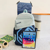 Sac à dos unisexe personnalisé avec logo de marque, imperméable, fermeture éclair, géométrique, en nylon, capacité 20-36L, pour voyages en plein air, sports, étudiants